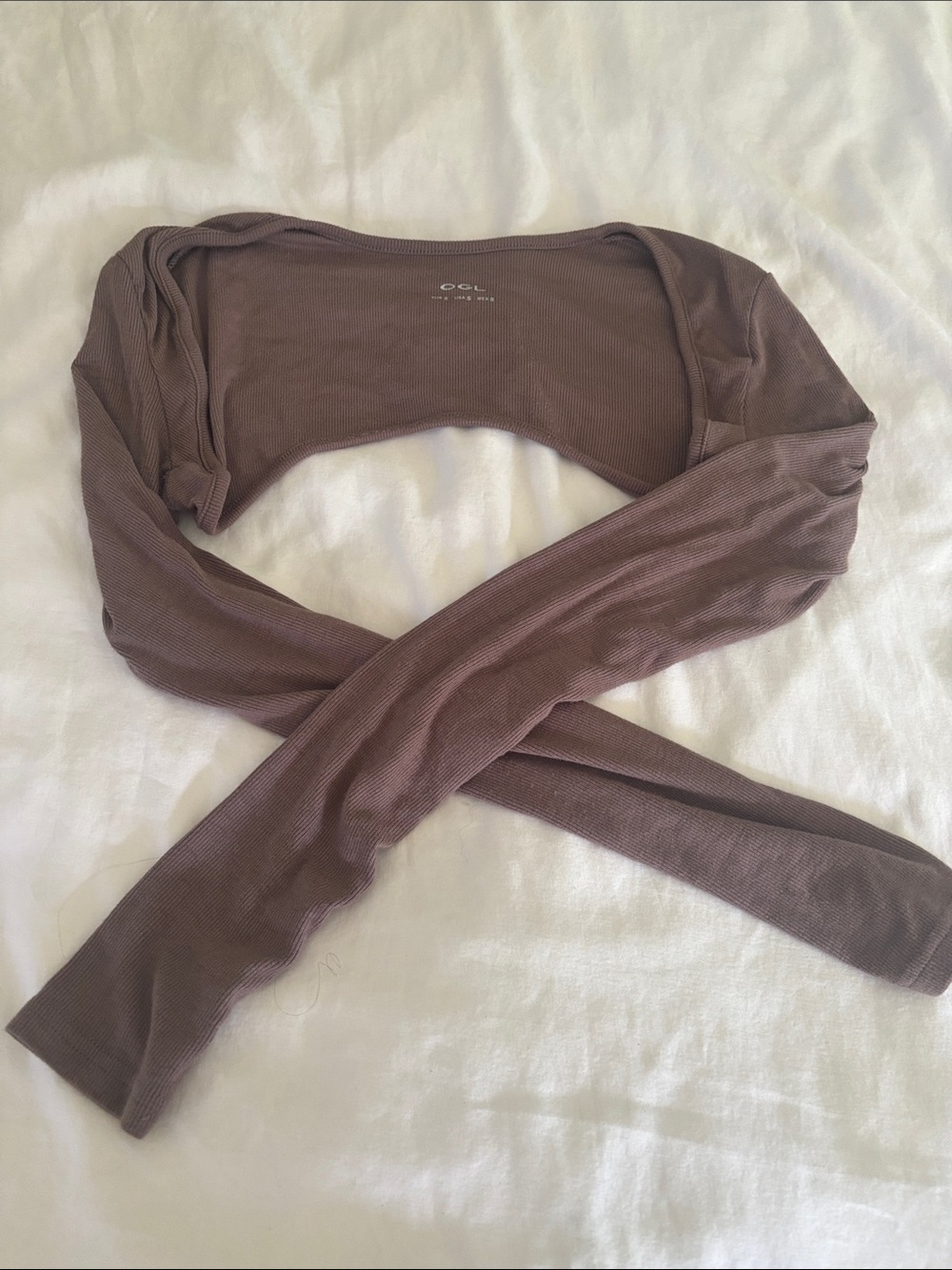 DC Mauve brown Ribbed Long-Sleeve Crop Shrug